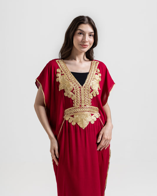 Gandoura Faracha Bordir Emas Khas Maroko Home Wear
