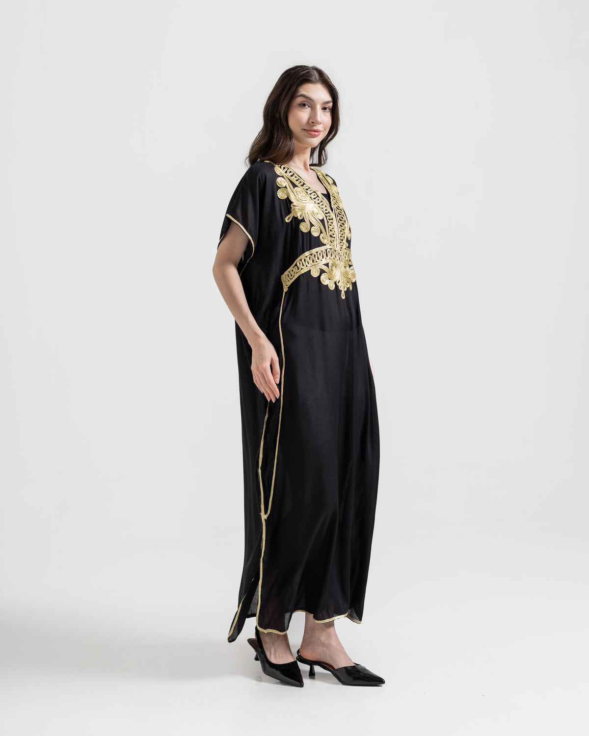 Gandoura Faracha Bordir Emas Khas Maroko Home Wear