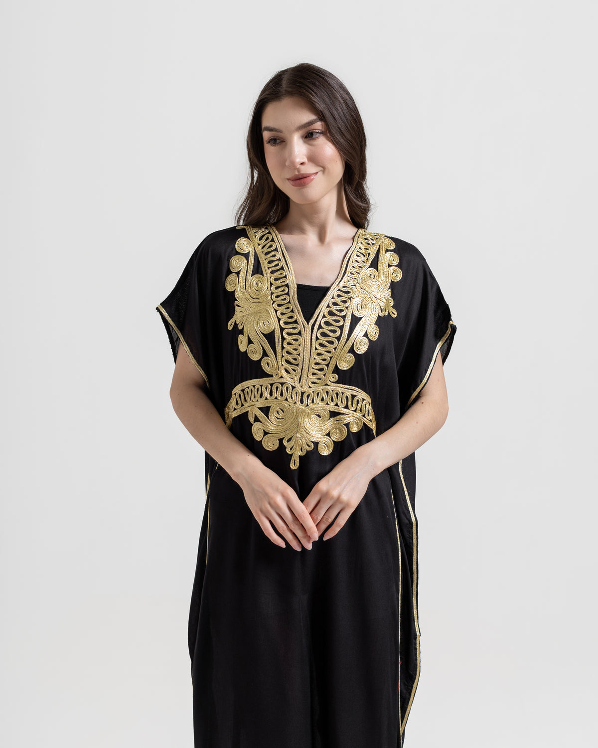 Gandoura Faracha Bordir Emas Khas Maroko Home Wear