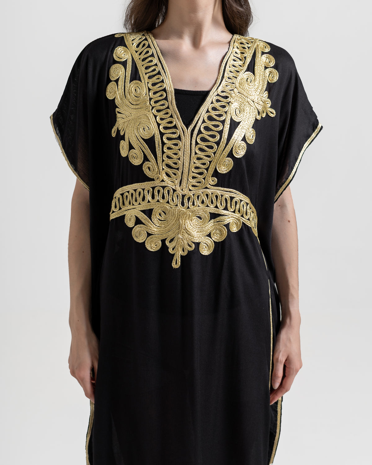 Gandoura Faracha Bordir Emas Khas Maroko Home Wear