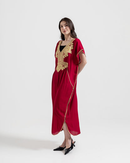 Gandoura Faracha Bordir Emas Khas Maroko Home Wear
