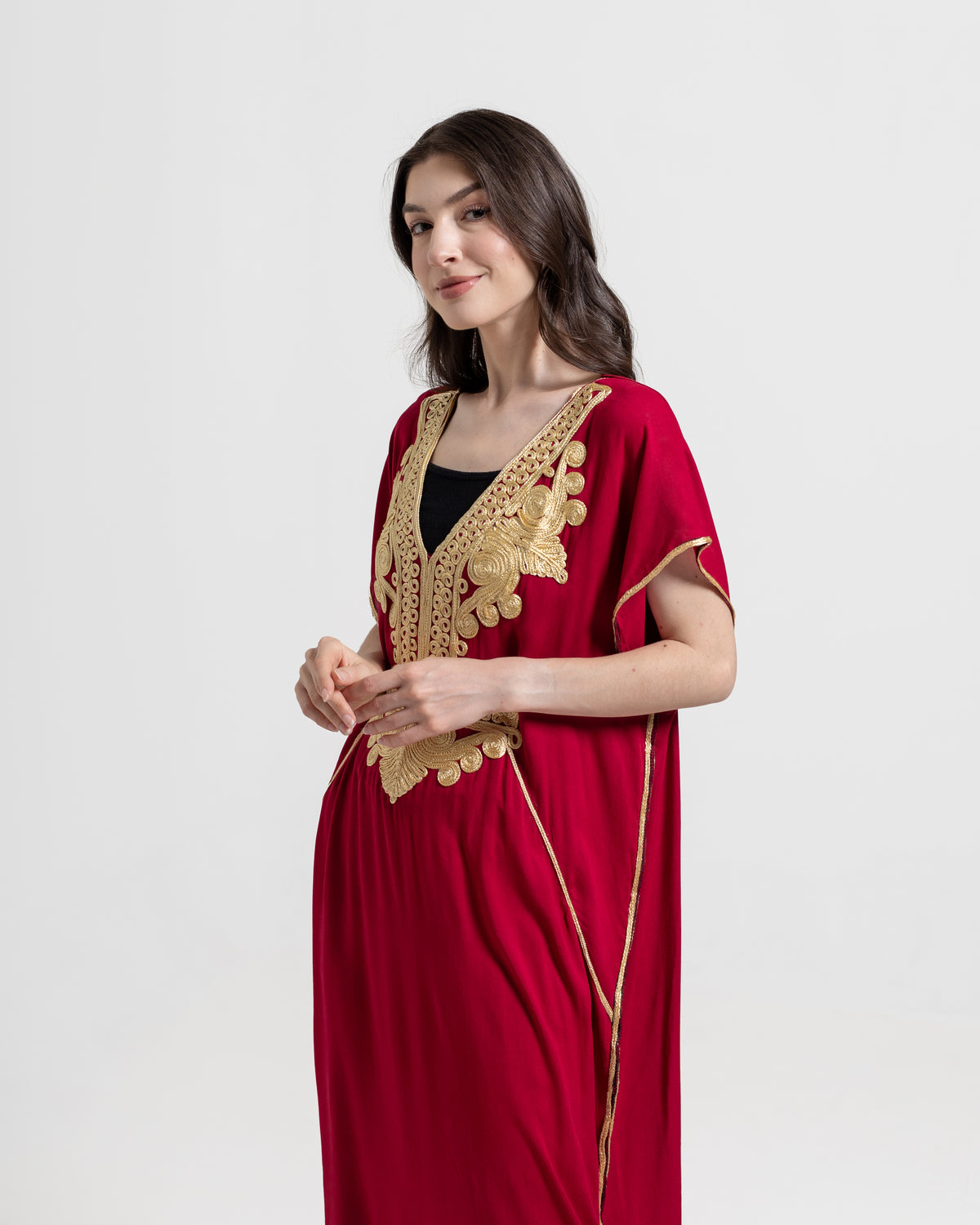 Gandoura Faracha Bordir Emas Khas Maroko Home Wear