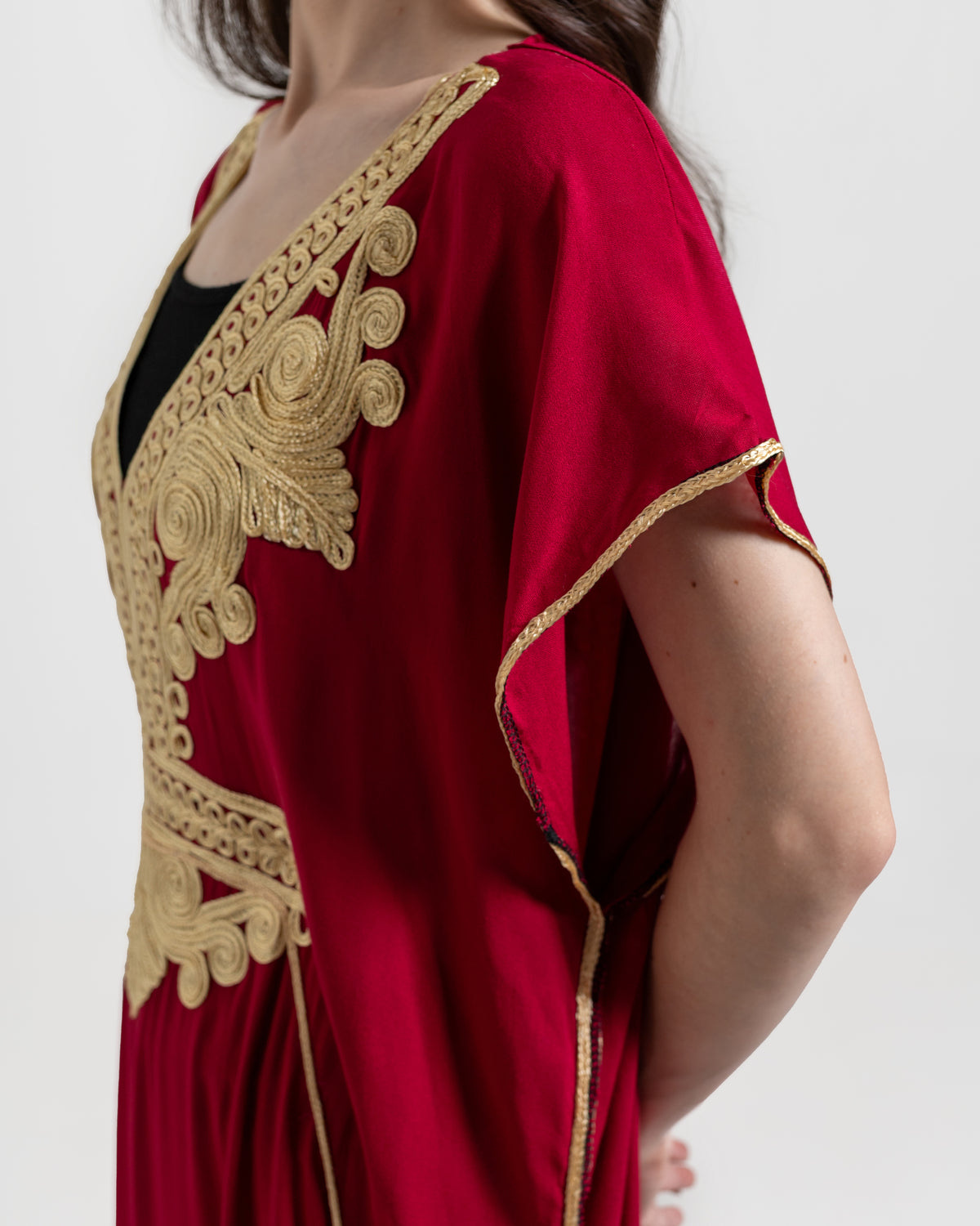Gandoura Faracha Bordir Emas Khas Maroko Home Wear