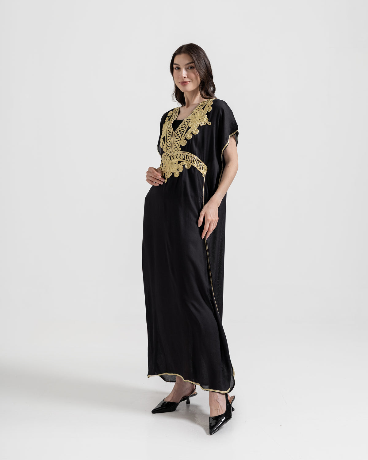 Gandoura Faracha Bordir Emas Khas Maroko Home Wear