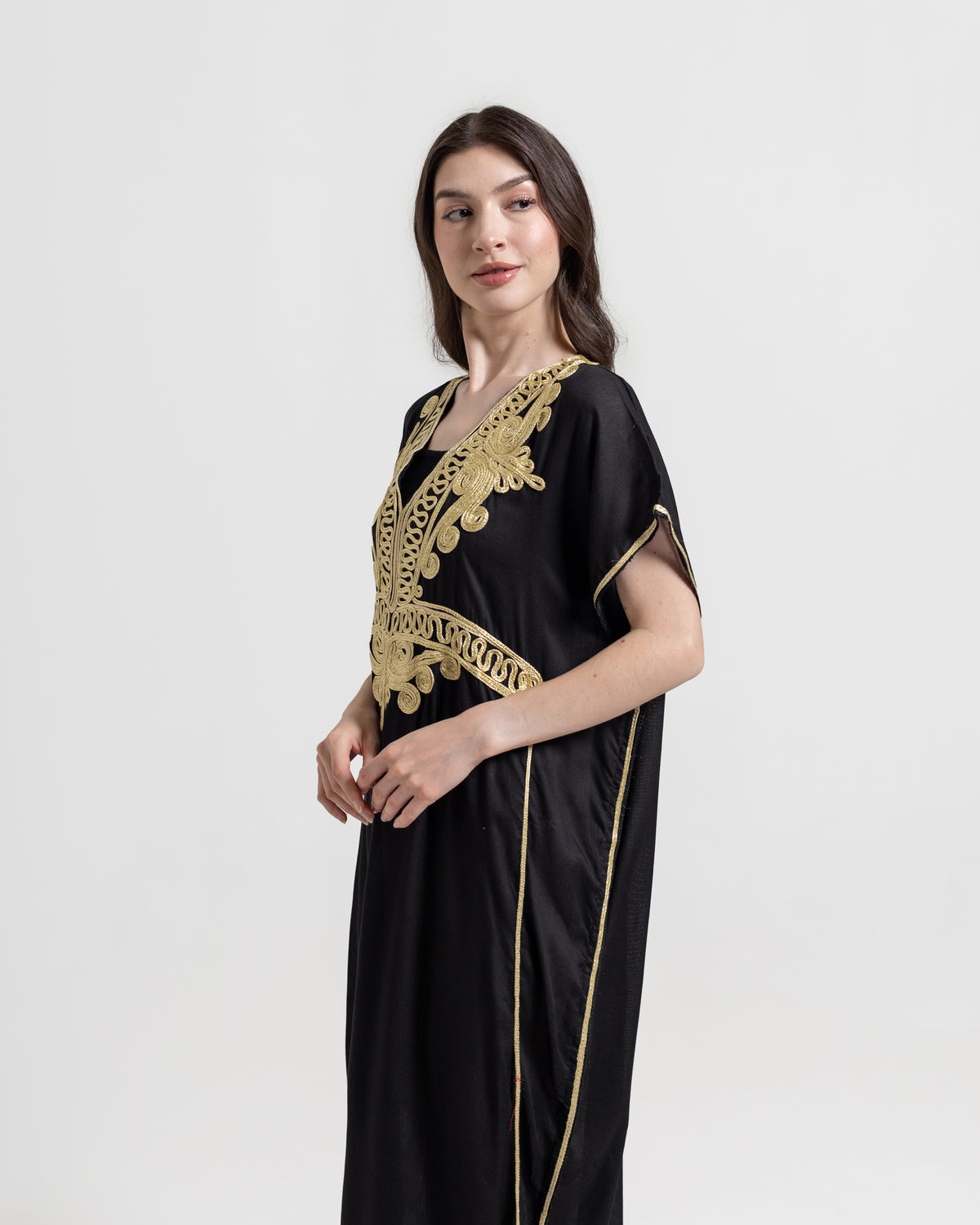 Gandoura Faracha Bordir Emas Khas Maroko Home Wear