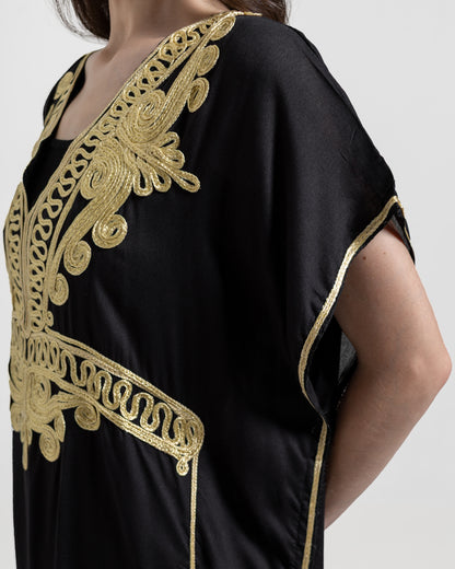 Gandoura Faracha Bordir Emas Khas Maroko Home Wear