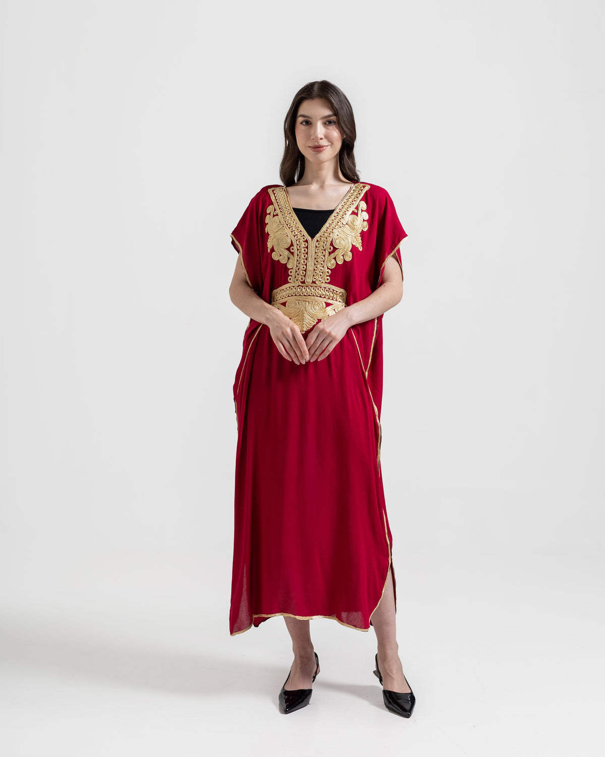 Gandoura Faracha Bordir Emas Khas Maroko Home Wear